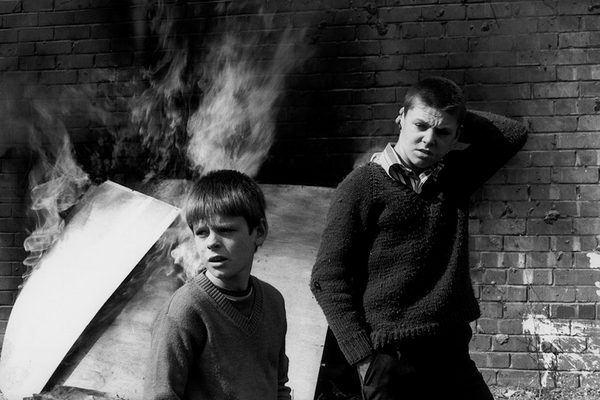 Boys with bonfire